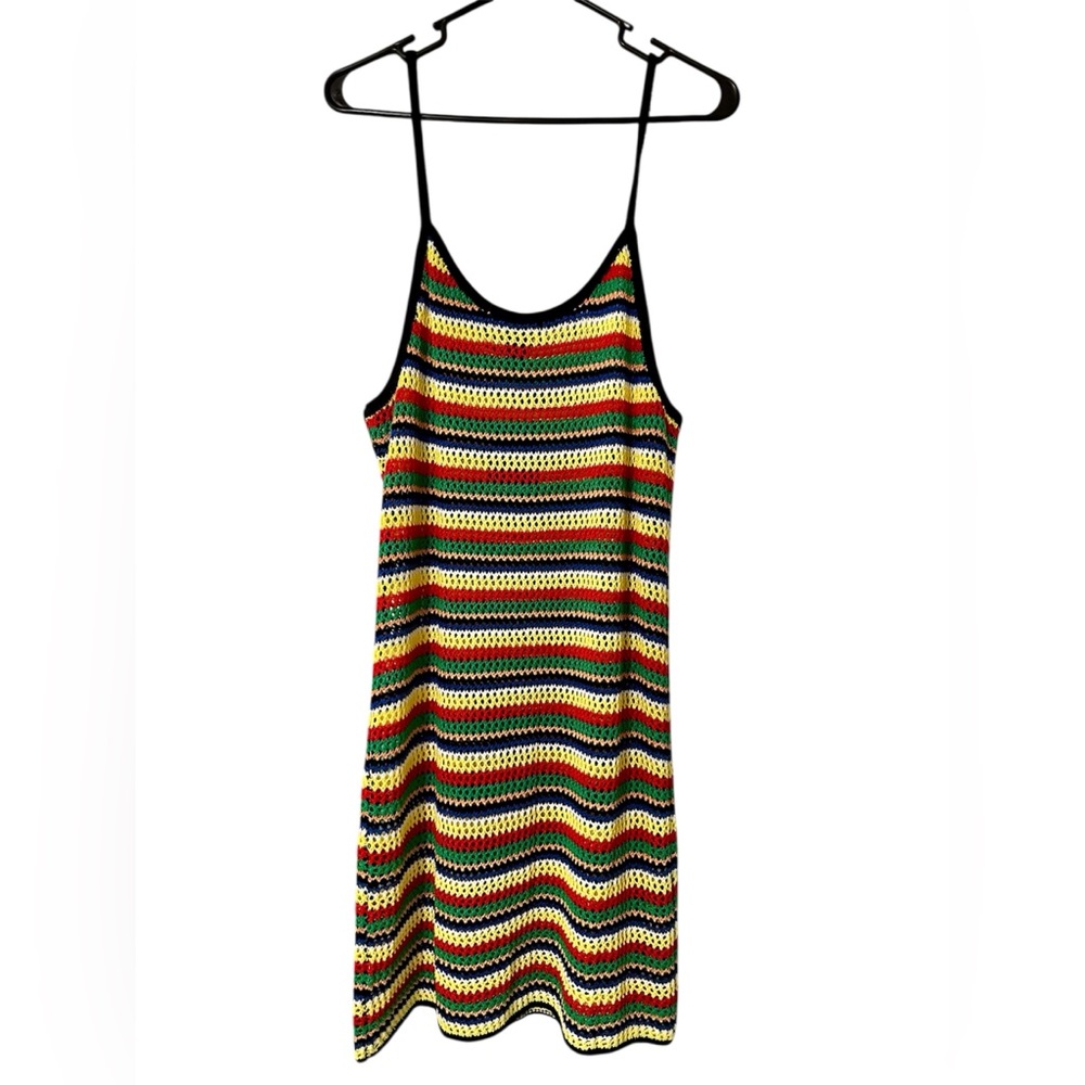 Multicolor Striped Crochet Dress